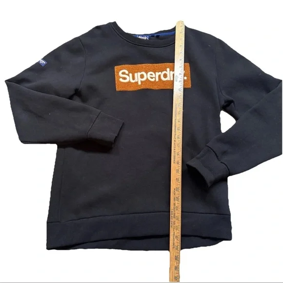 Superdry Mens Core Logo Workwear Crew  Black sweatshirt Pullover Goods Supply XL - Picture 10 of 16